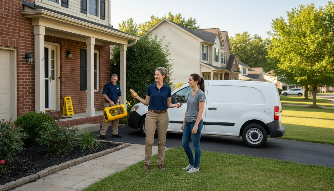 Residential water damage restoration in Hidalgo, IL